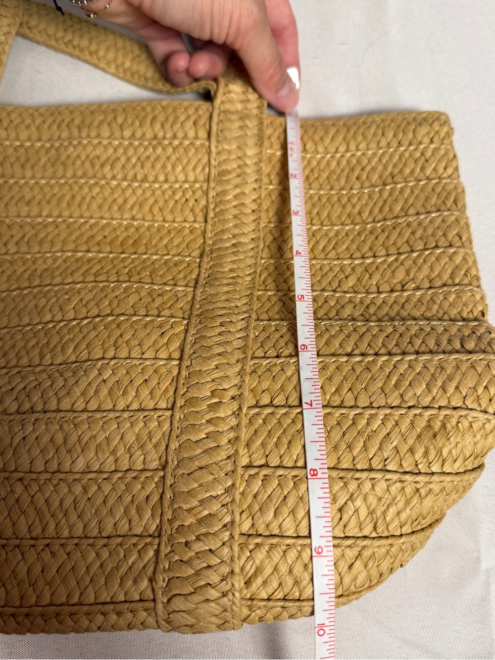 Draper James Woven Straw Tote Bag Natural Color - Picture 7 of 8